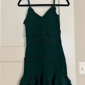 Green Ruffled Sleeveless Dress